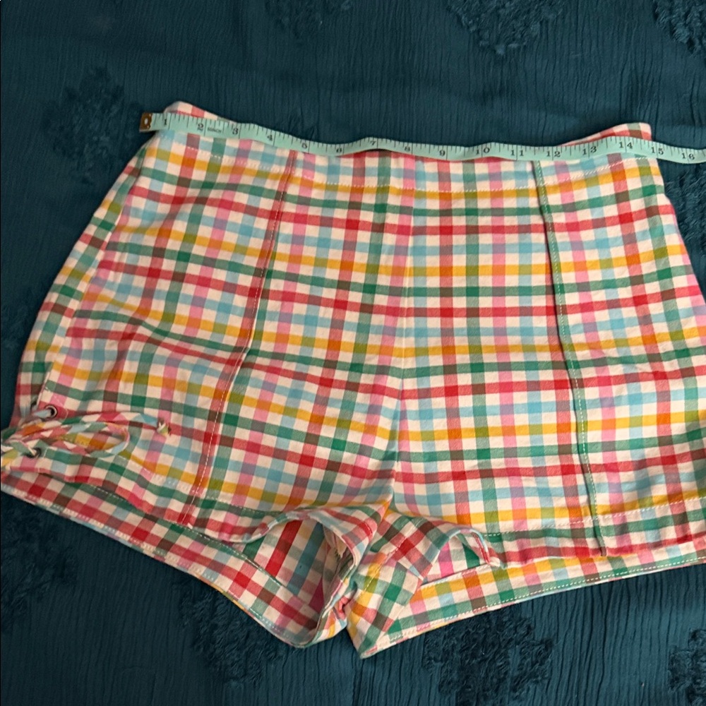 Anthropologie Colorful Gingham High Waist Shorts - Picture 6 of 12